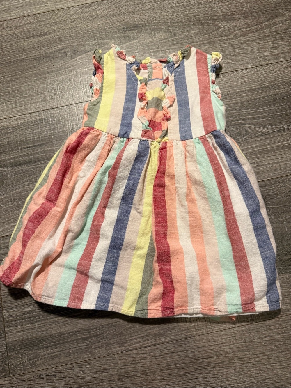 wonder nation Multicolor Striped Ruffle Sundress - Pastel Stripes